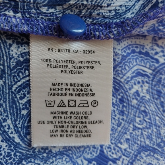 Anthropologie HD in Paris Sun Garden Tank Blue Paisley Size 6 - Picture 6 of 8